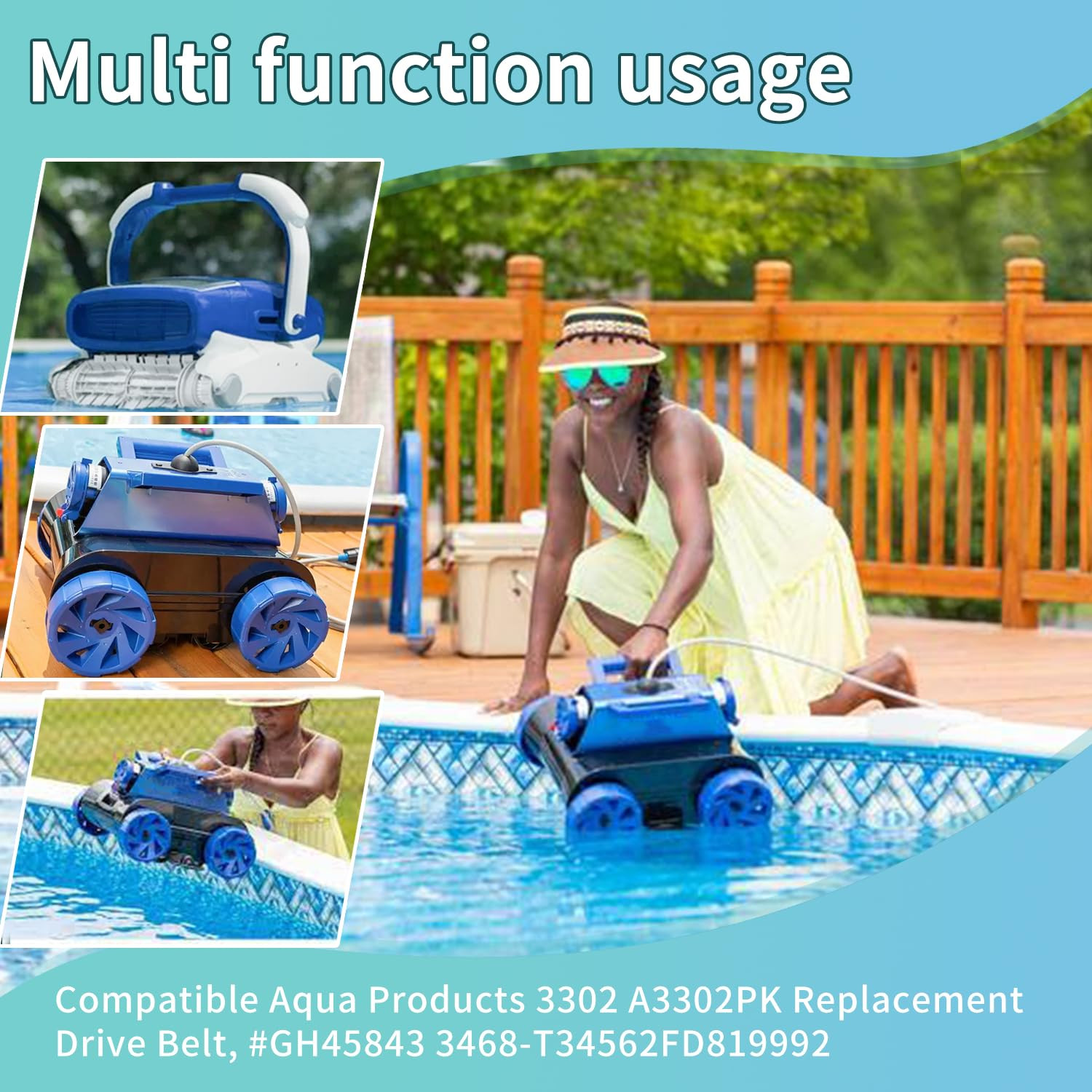 Pool Cleaner Drive Belts Replacement for Aquabot 3302 A3302PK Belt – Compatible