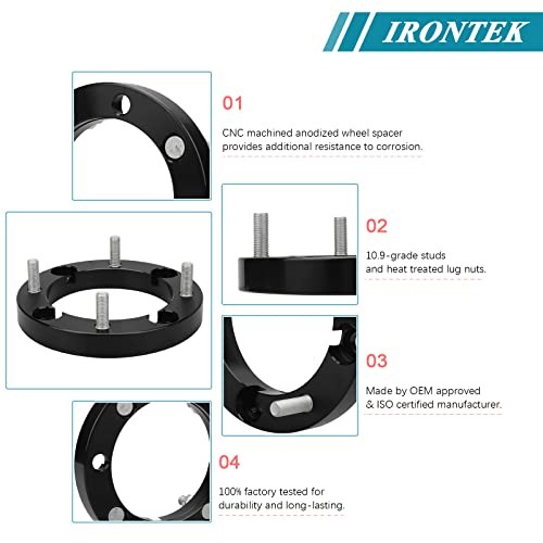 4x156mm ATV Wheel Spacers 1&Prime;(25mm) Thickness with 12×1.5 Studs 4×156-2PCS
