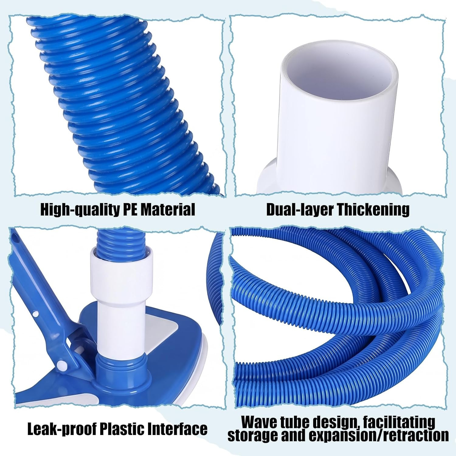 4 Pcs Pool Cleaning Kit 4-In-1 Maintenance Tools for Above Ground Pools