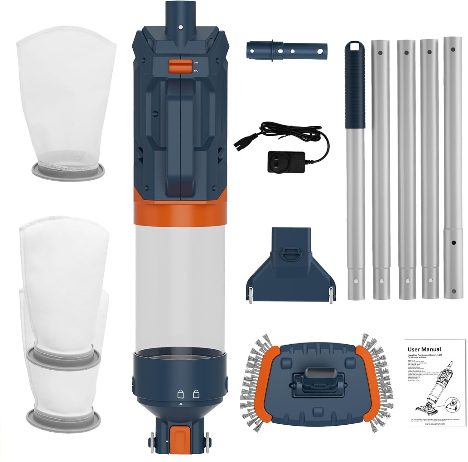 Rechargeable Handheld Pool Cleaner – Lightweight Design, 25μm Ultra-Fine Filter