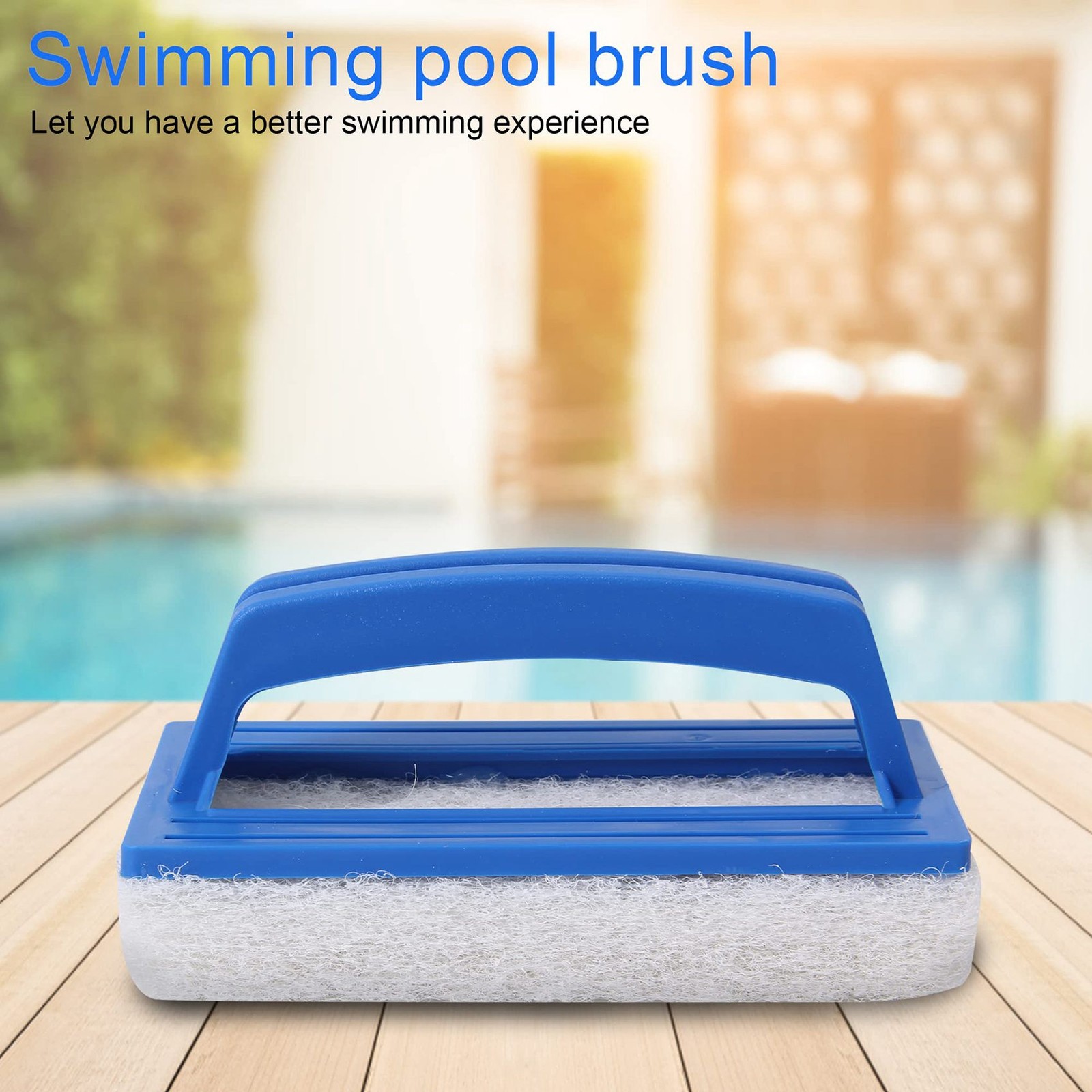 2 Pack Hand-Held Pool Scrub Brush,Scrubbing Scouring Sponge Pad for4809