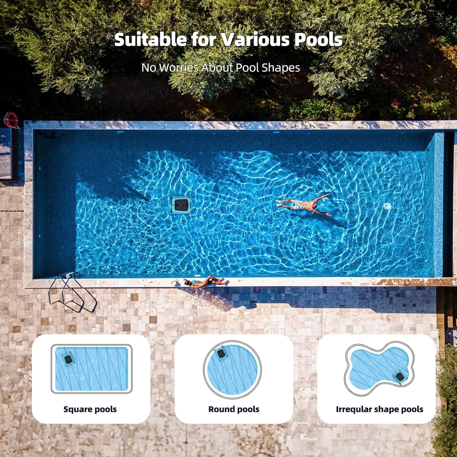 Solar Powered Pool Skimmer Robot: Automatic Pool Surface Skimmer Cleaner