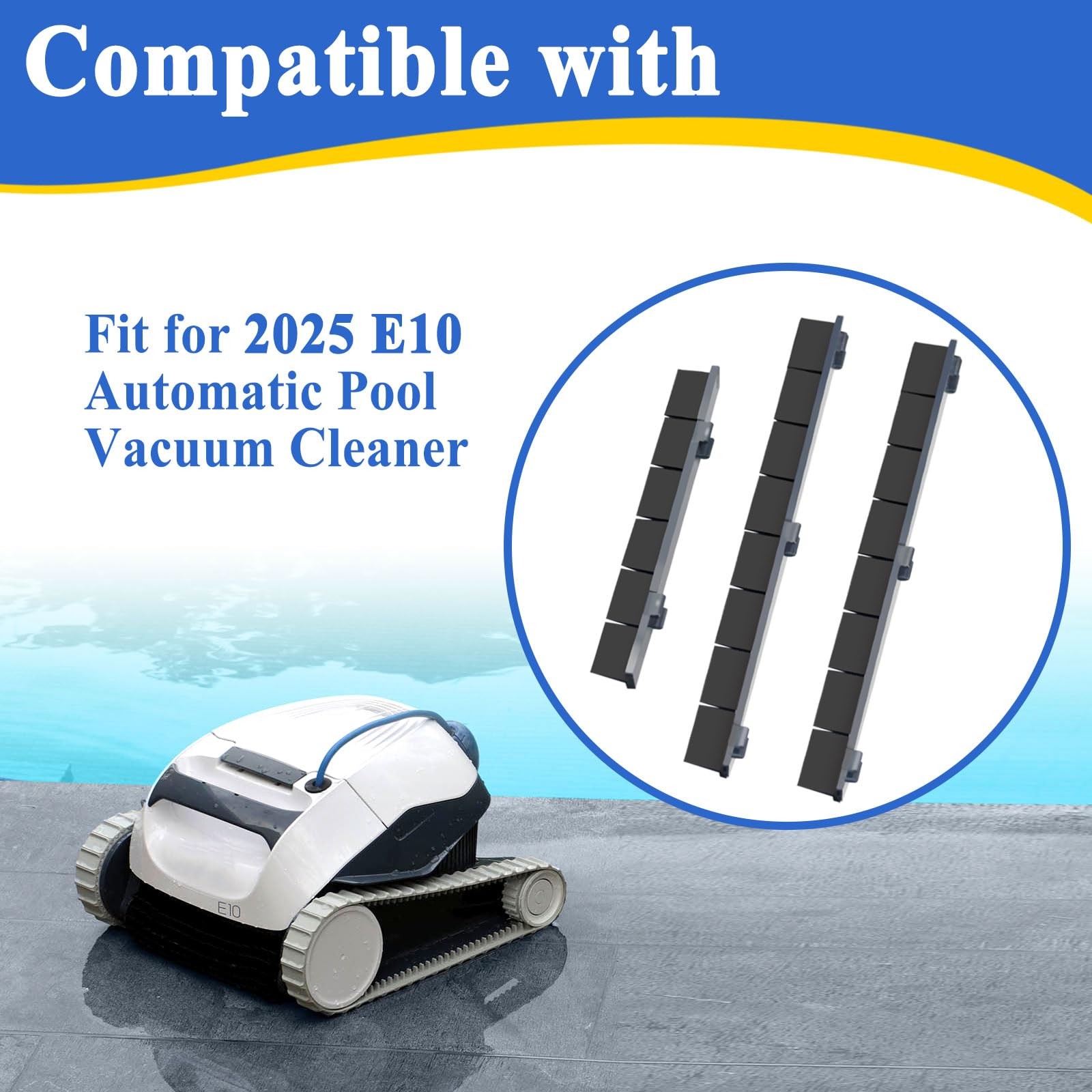6Pcs Rubber Strips for 2025 E10 Automatic Pool Vacuum Cleaner Replacement Parts
