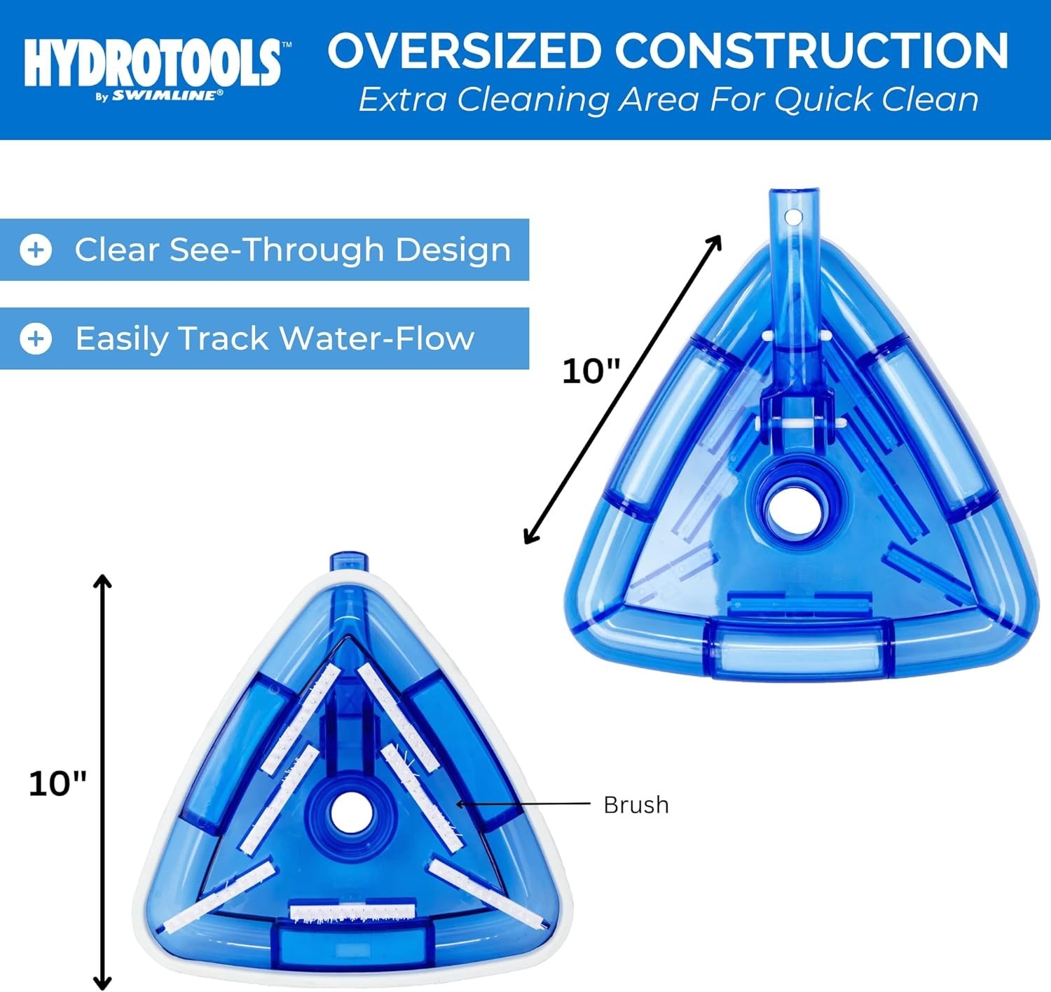 Hydrotools Manual Pool Vacuum Head | Weighted TriVac Design