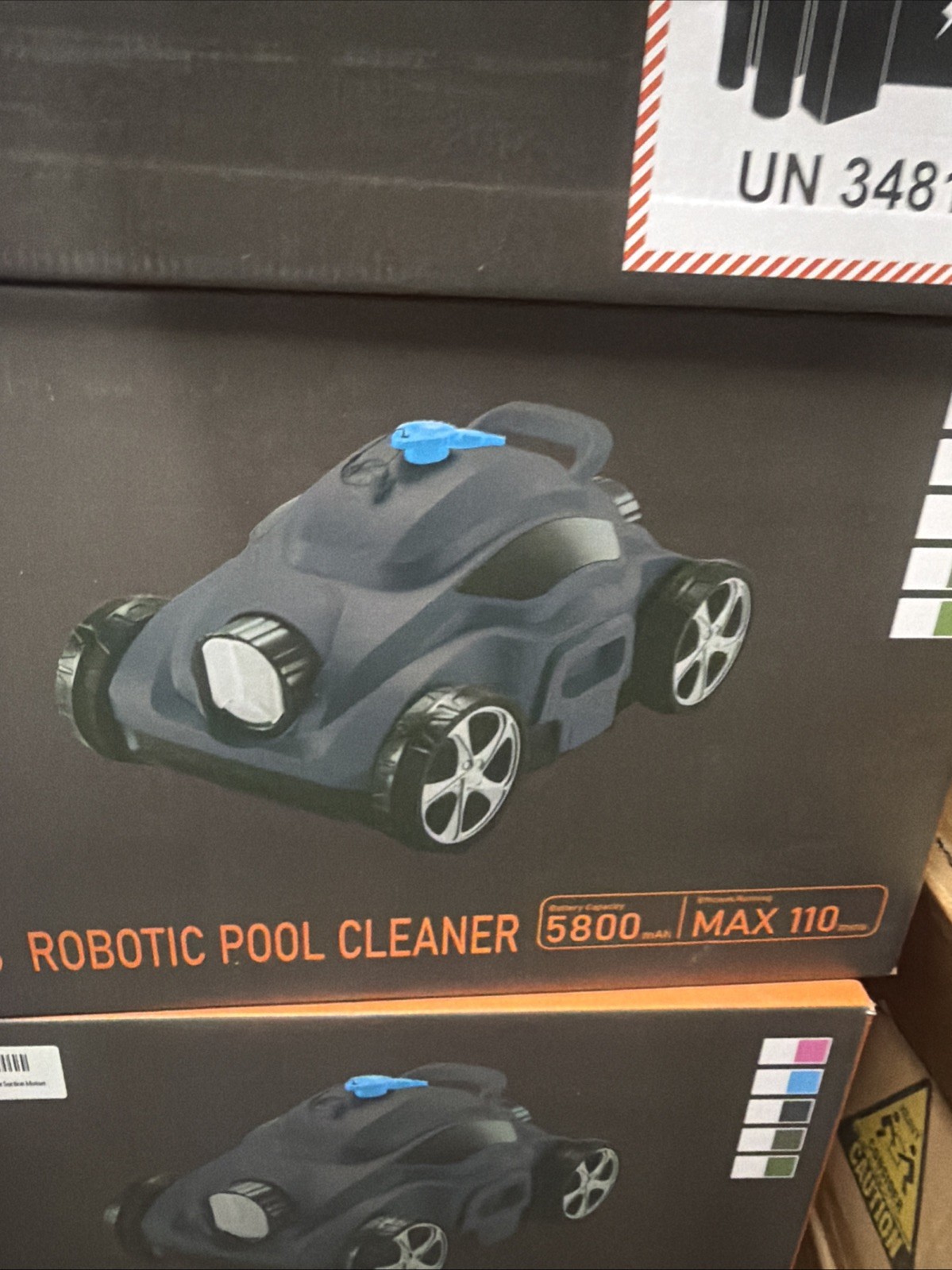 Cordless Robotic Pool Cleaner 5800mAh 110 mins w/Charger, Handle & Brush