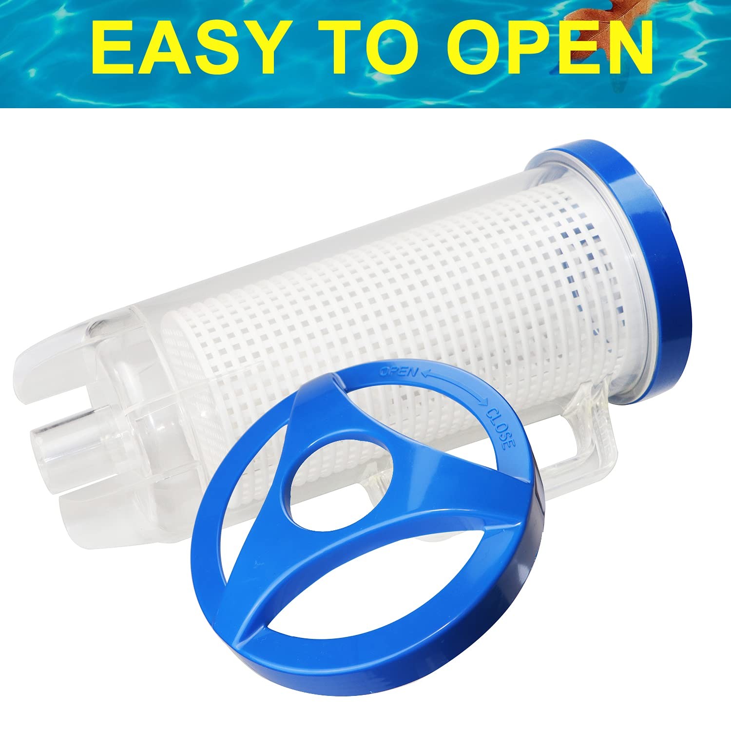 Efficient Pool Leaf Catcher Canister with Mesh Basket for Suction Cleaners