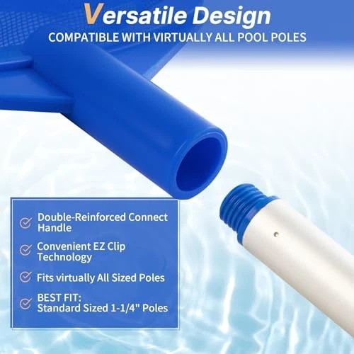 Tavaleu Pool Skimmer, Hot Tub Skimmer Spa Net with Pole, Pool Skimmer With Pole