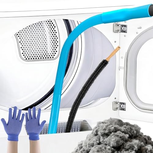 3PCS Upgraded Dryer Vent Cleaner Kit: Universal Vacuum Hose Blue Black