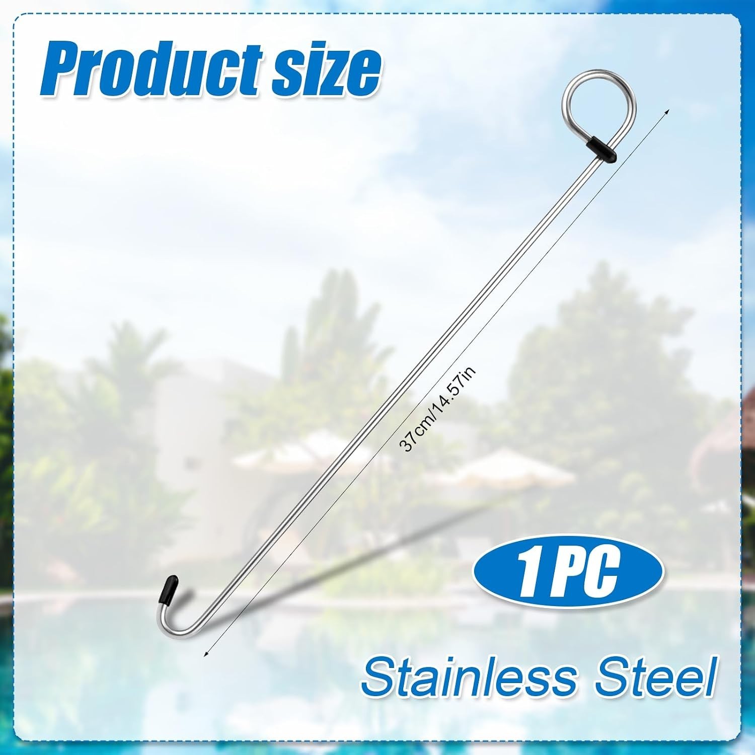 Swimming Pool Skimmer Basket Hook, 14.57in Long Skimmer Basket Extension Hand…