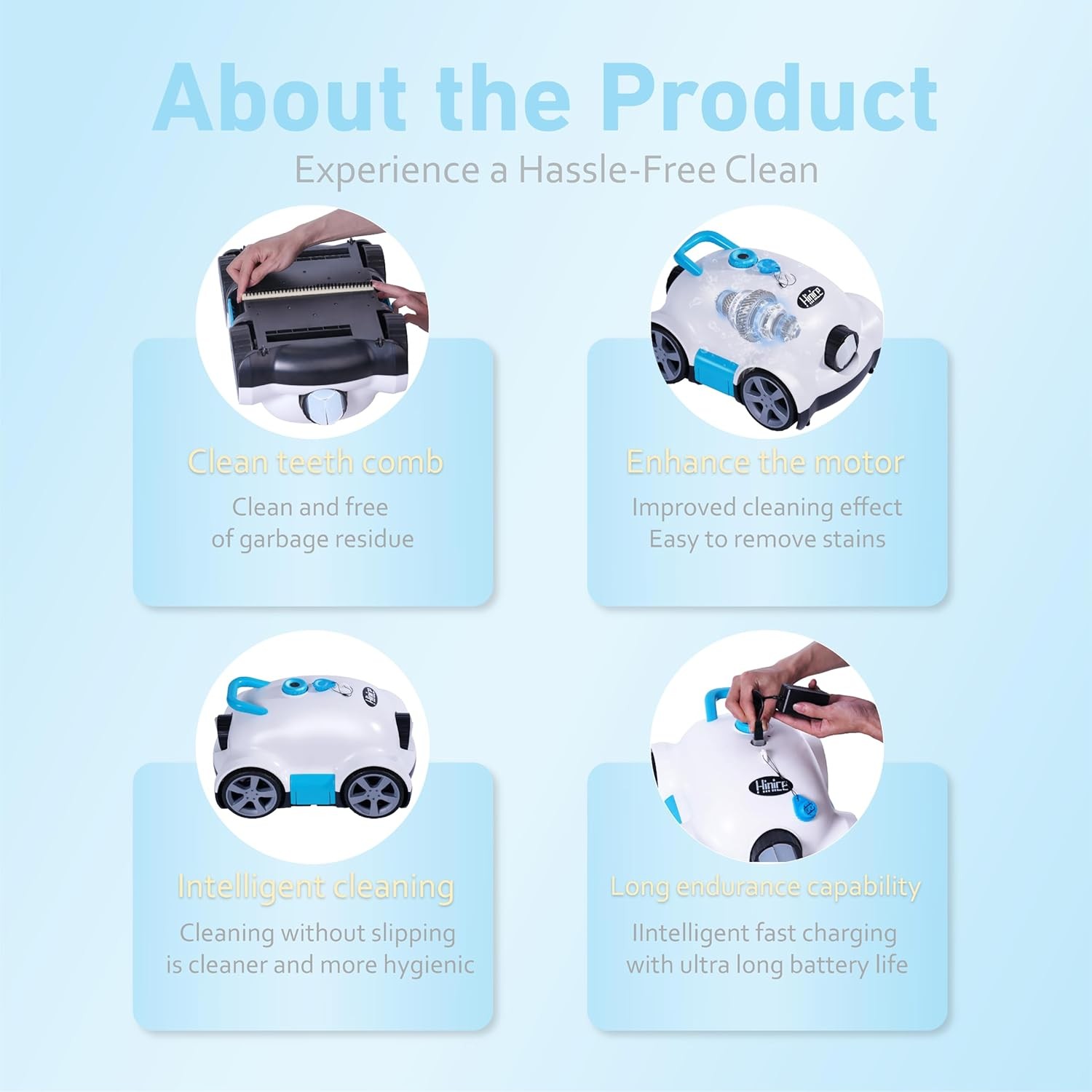NEW Hinice Cordless Robotic Pool Cleaner/Vacuum 2200 SqFt Coverage