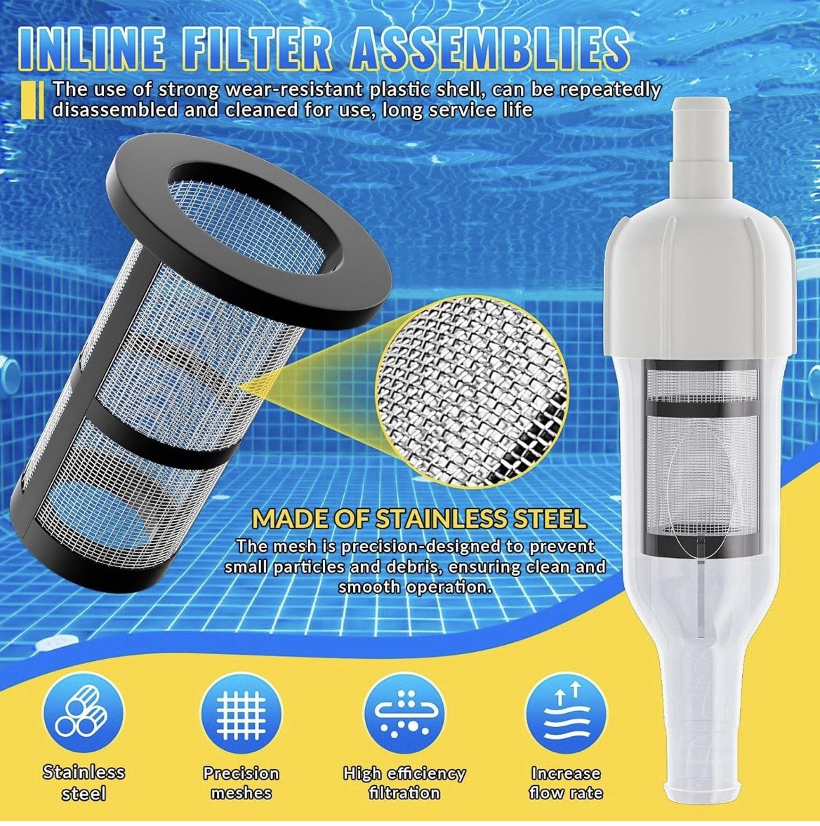 Pool Cleaner Hose Extension Kit, Backup Valve, Filters, Fits LL105, 3900 Sport