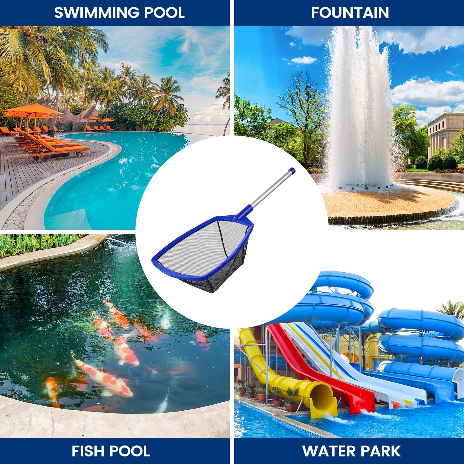 « Ultra Fine Mesh Pool Skimmer Net with Pole for Fast Clean Leaves & Debris »