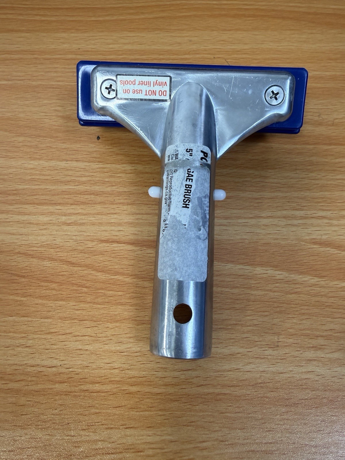 Heavy Duty 5In Pool Brush with Stainless Steel Bristle Wire and Aluminium Handle