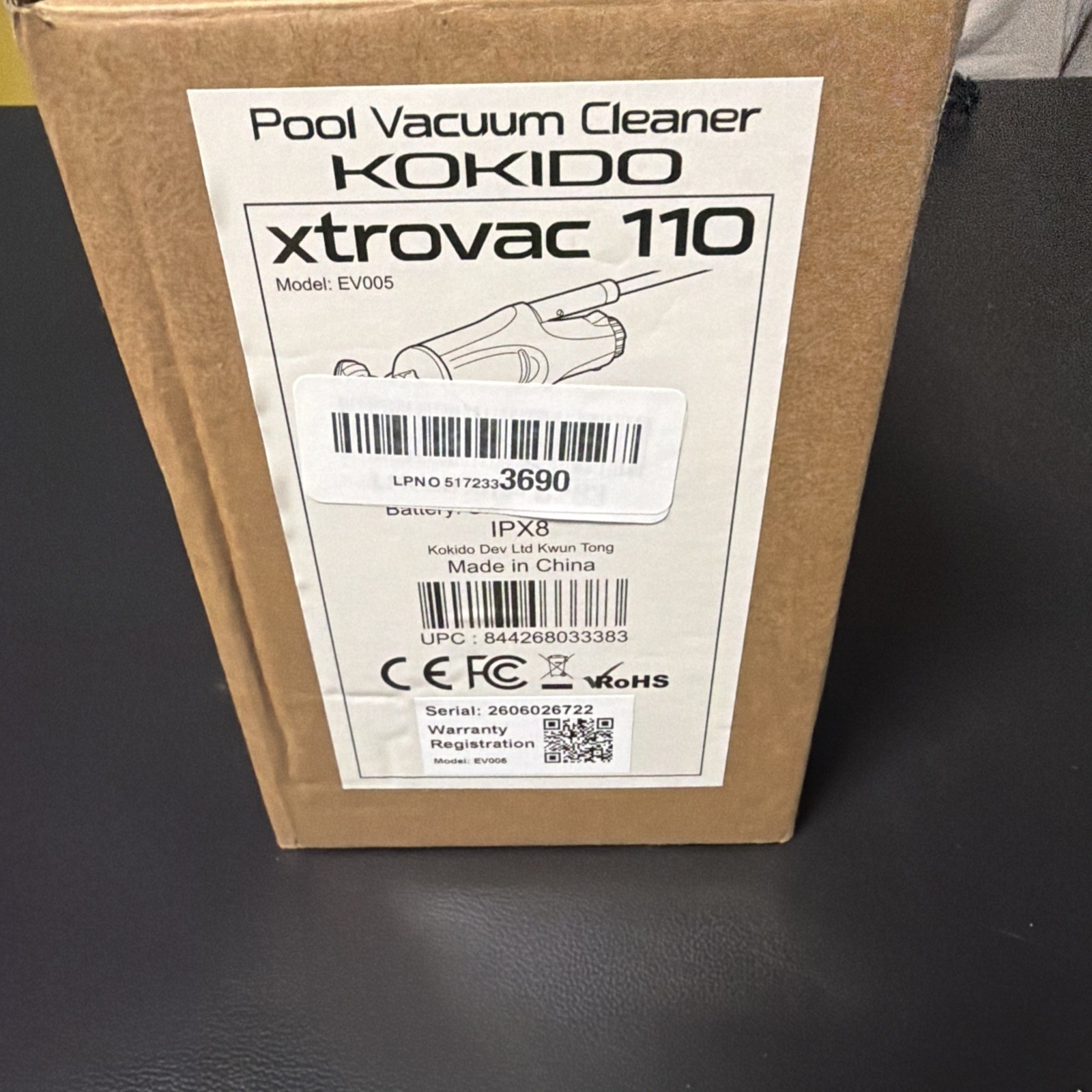 KOKIDO XTROVAC 110 Rechargeable Handheld SWIMMING Pool Vacuum Set No Charger