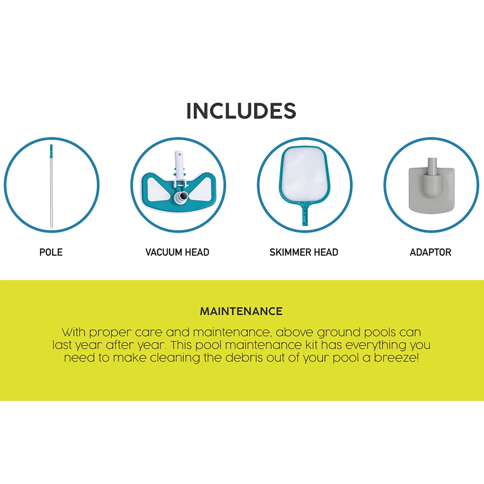 Bestway Above Ground Pool Cleaning & Maintenance Accessories Set Kit | 58234E