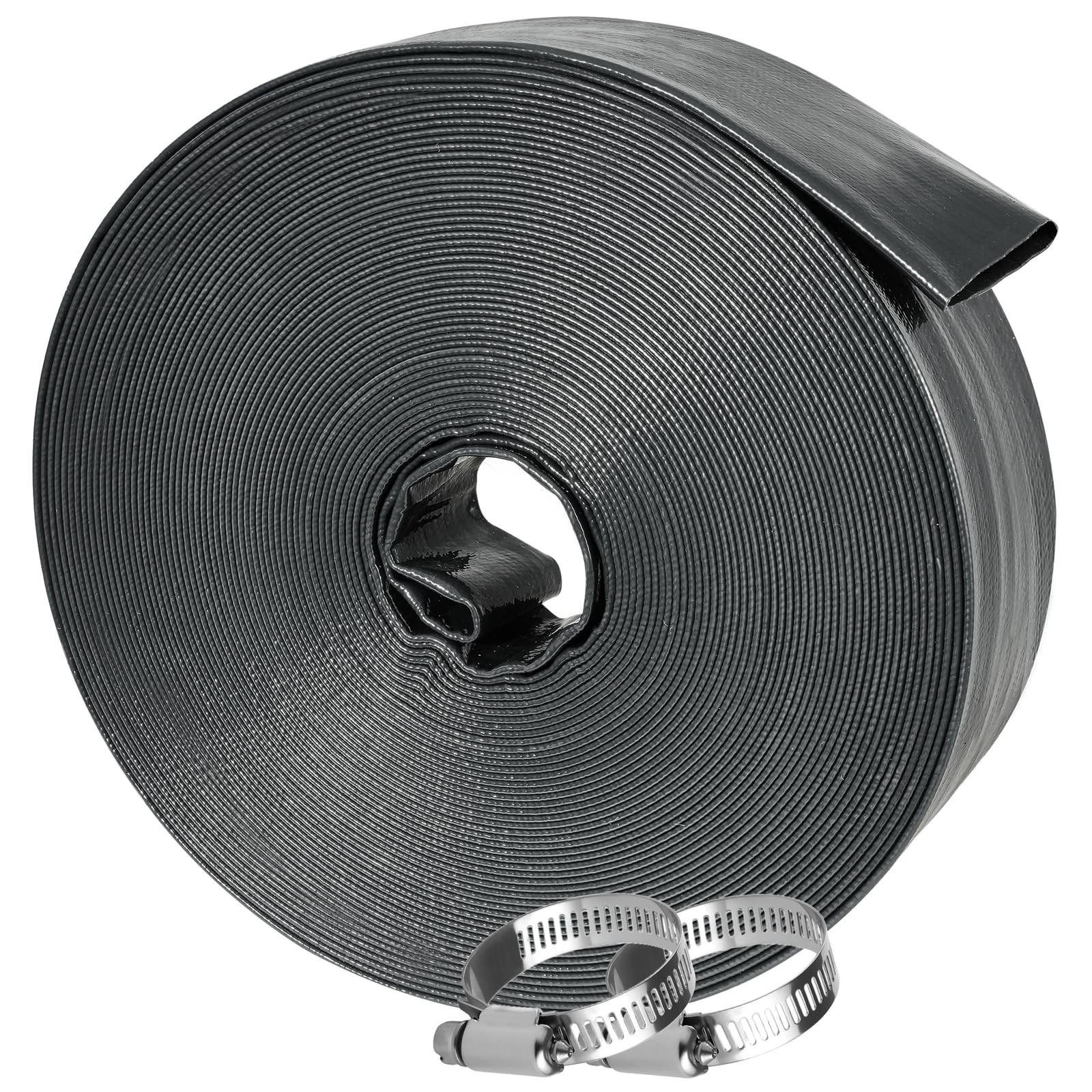 Heavy Duty 1.5&Prime; x 100&prime; Backwash Hose | Burst Resistant Lay Flat Discharge for Po