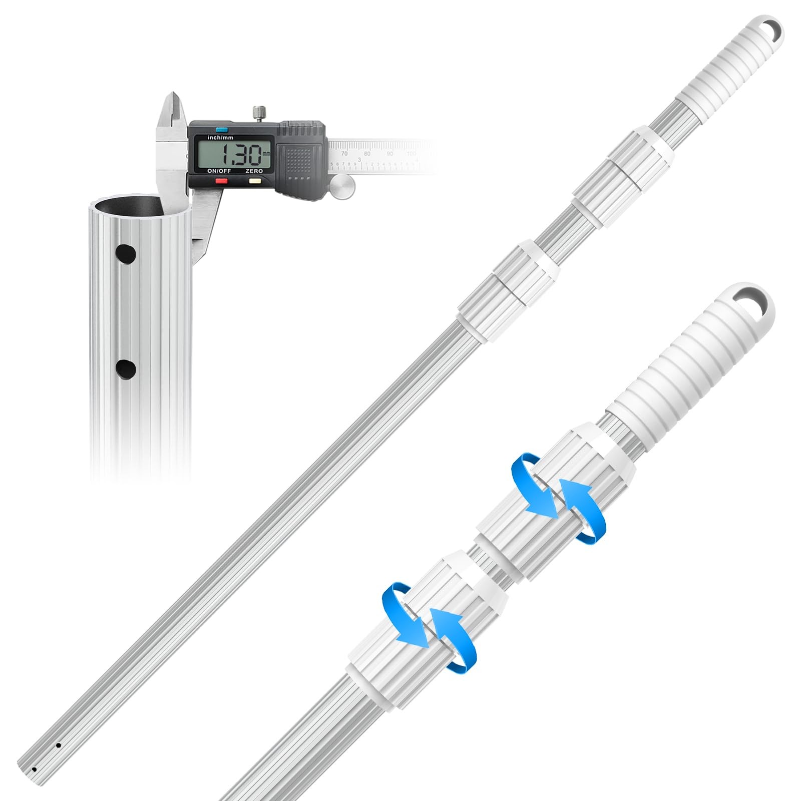 UPGRADED Pool Pole 15 Foot Telescopic Swimming Pool Poles,Telescopic Pool Cle…