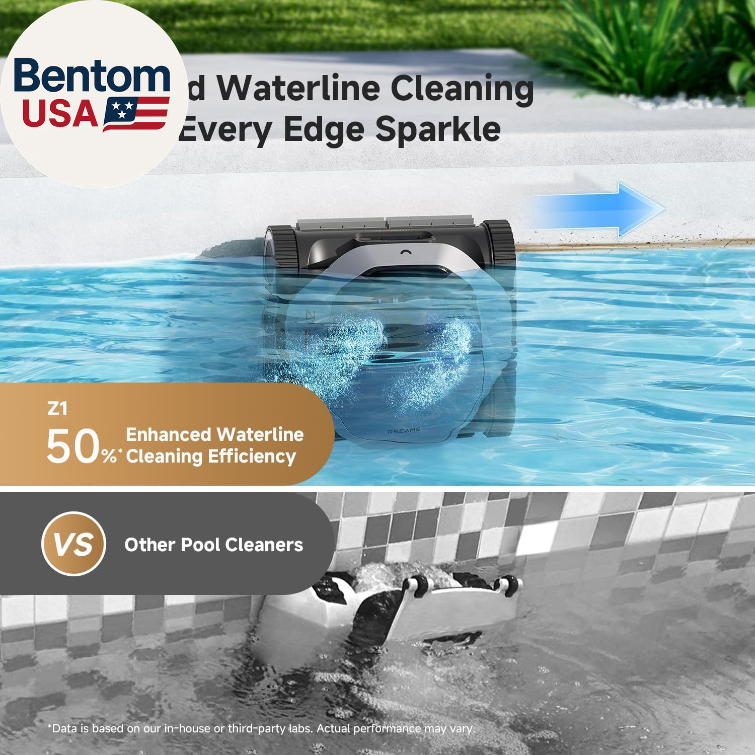 Z1 Cordless Robotic Pool Cleaner, 8000 GPH Suction, Floor & Wall & Waterline Cle