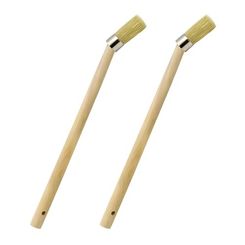 2PCS Car Curved Tire Mounting Paste Lube Brush, 45 Degree Angle Head Auto Wood