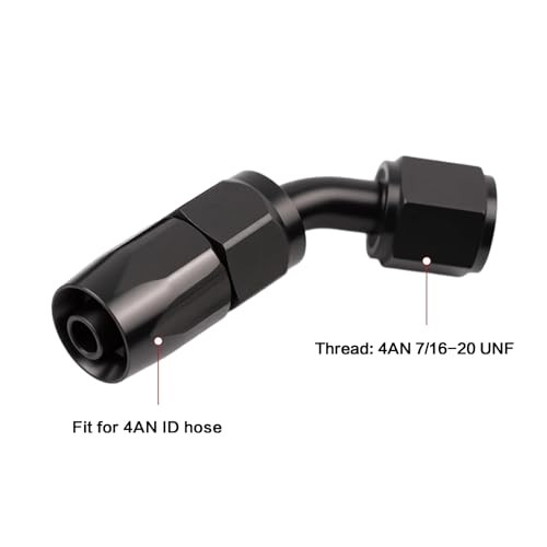 45 Degree Aluminum Swivel Hose End Fitting for Braided CPE Fuel 4AN 45Degree