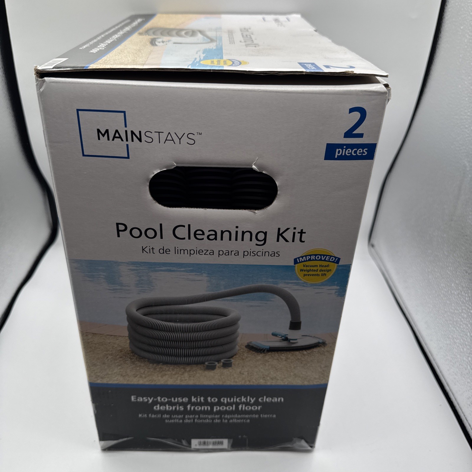 Vacuum Pool CleaningKit 2-Piece 25ft UV-Resistant Hose+Swivel Head 1.25&Prime;/1.5&Prime;