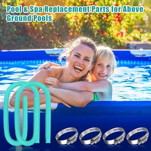 2 Pcs Pool Hose for Above Ground 1.5 Inches Diameter Upgraded Pump Lake Blue