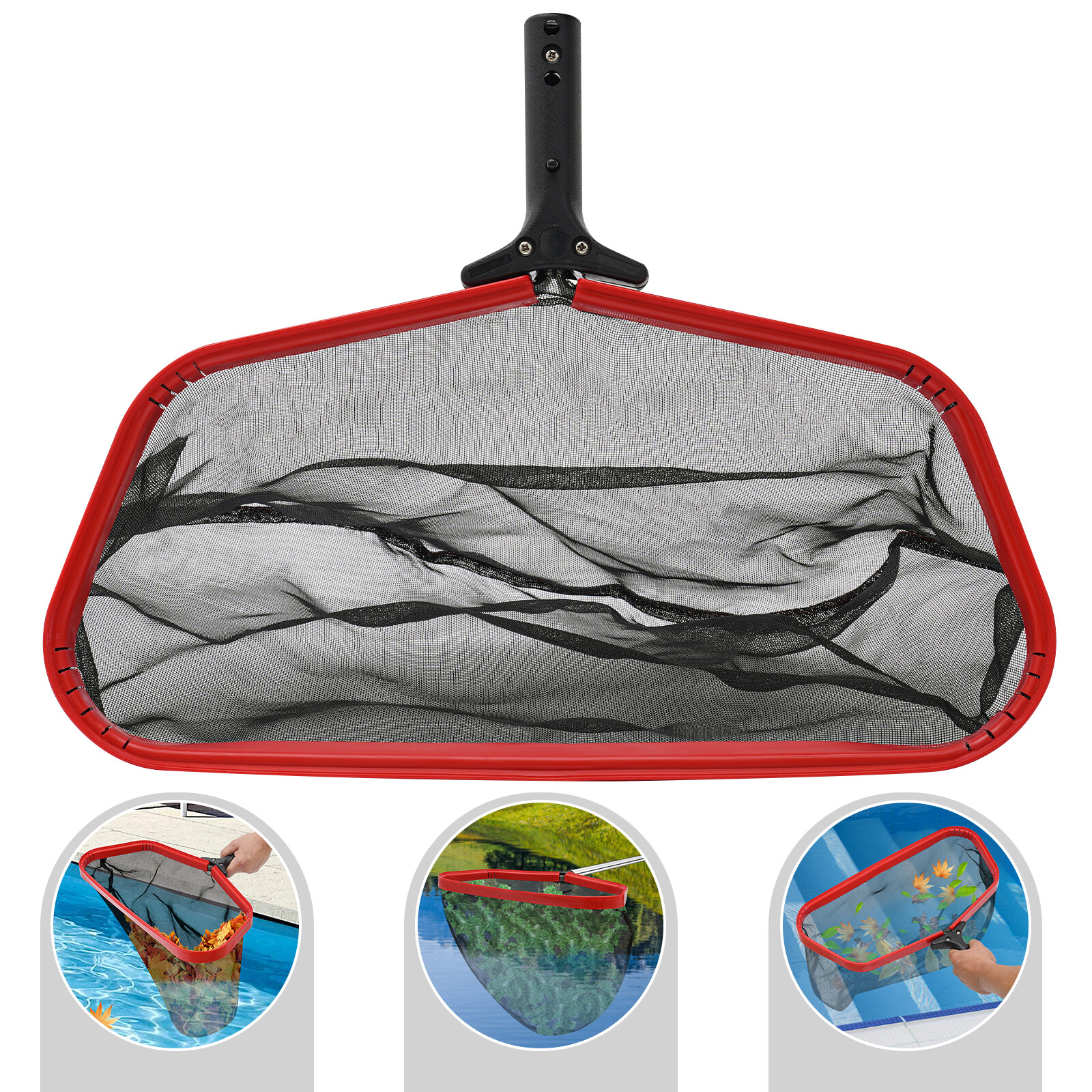 19&Prime; Swimming Pool Leaf Skimmer Net, Heavy Duty Aluminum Frame, Fast Cleaning