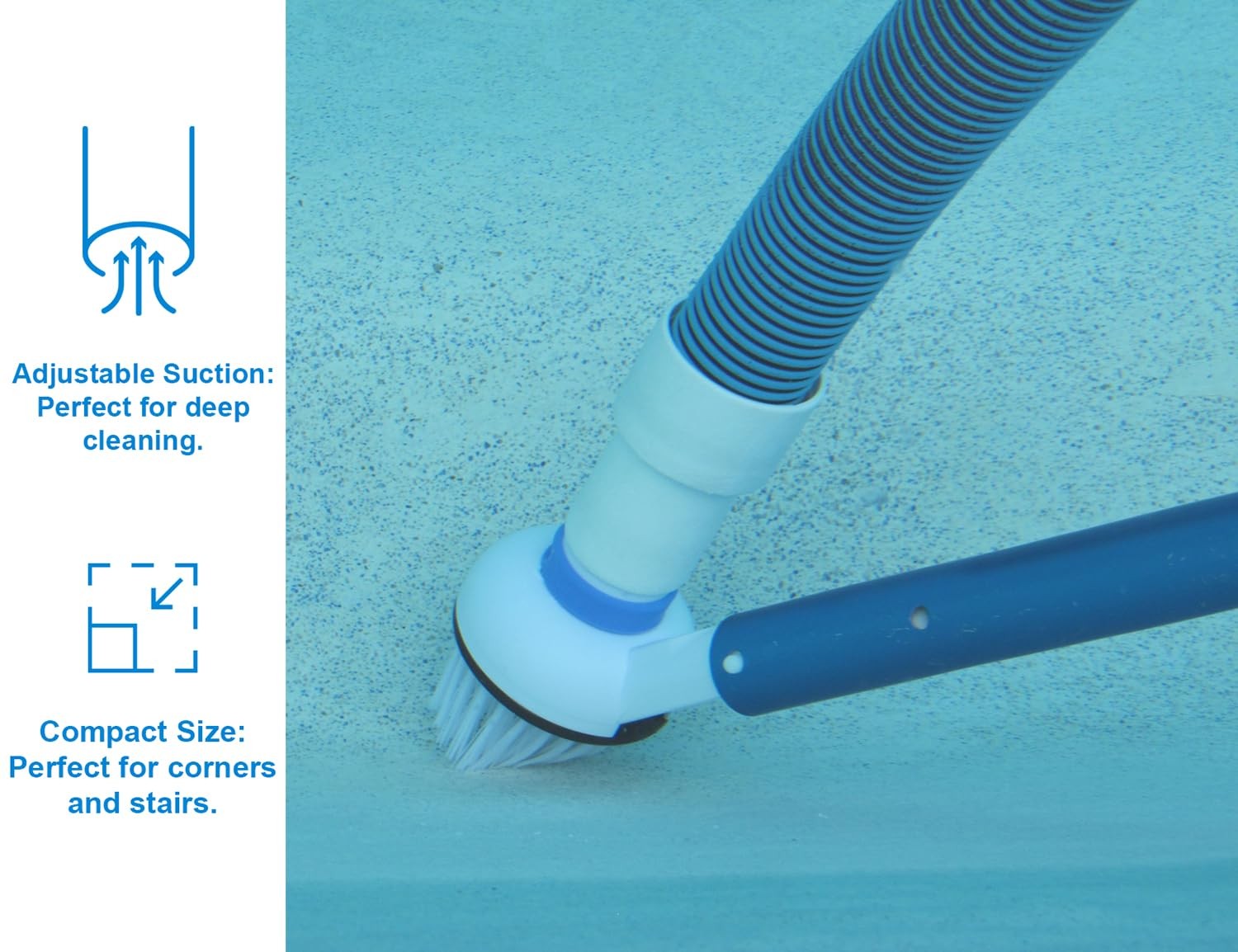 Pool Corner Vacuum Brush Head – Above Ground & Inground Swimming Pool Vacuum …