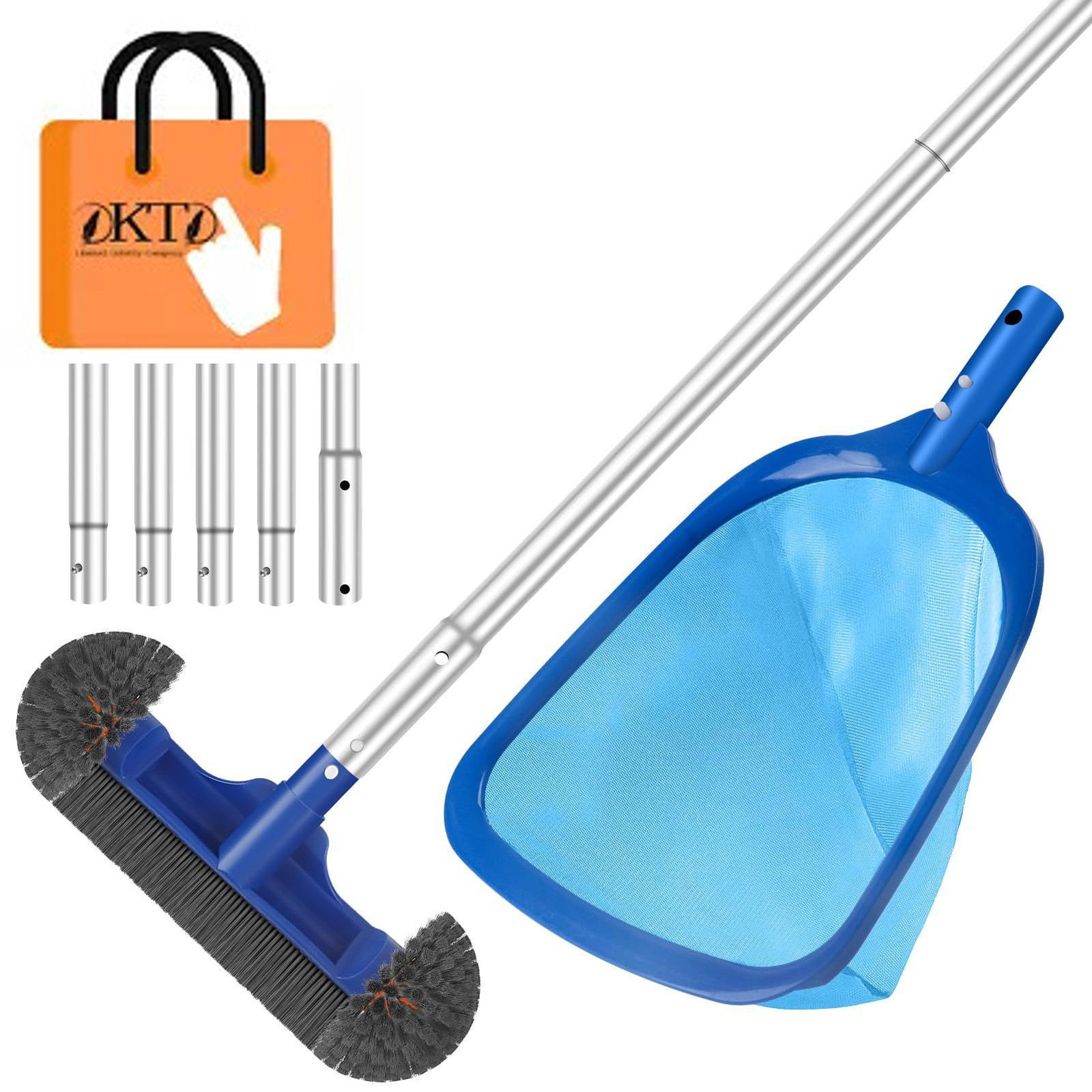 Swimming Pool Cleaning Kit Including 12.5 in Brush inches, Blue