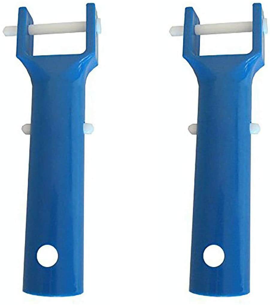2 Pack Swimming Pool Spa Vacuum Head Handle Replacement w/ V-Clip & Pin-Blue