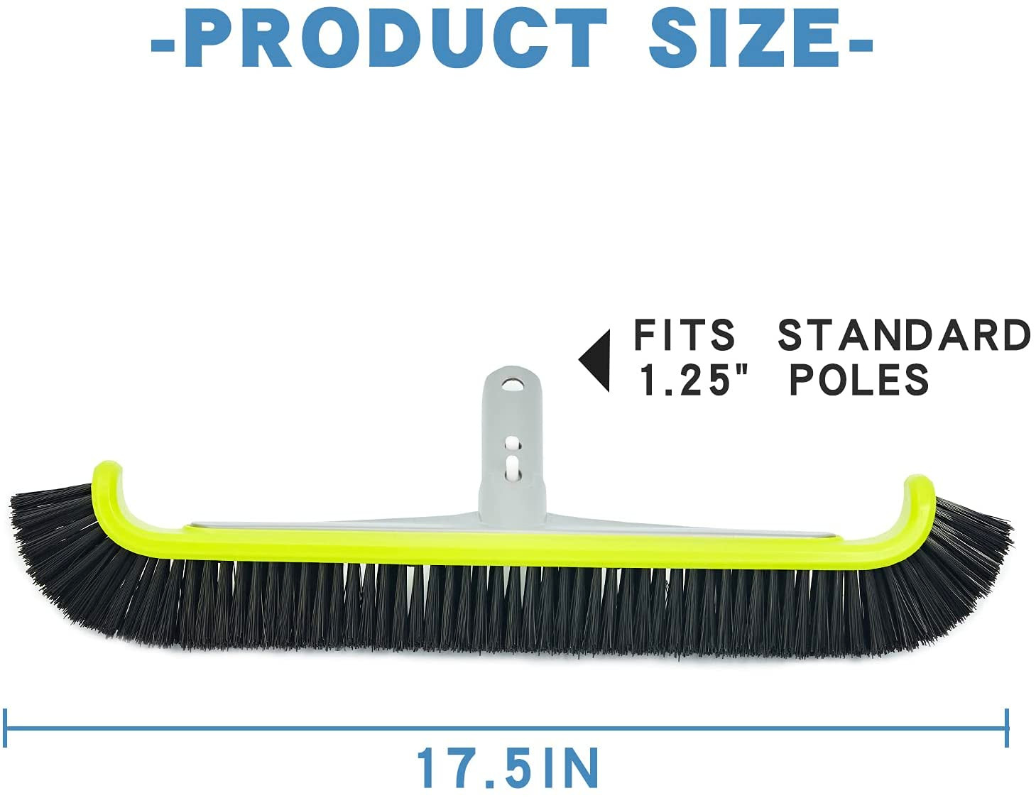 Heavy Duty Pool Brush for Wall & Tile with Reinforced Aluminium Back