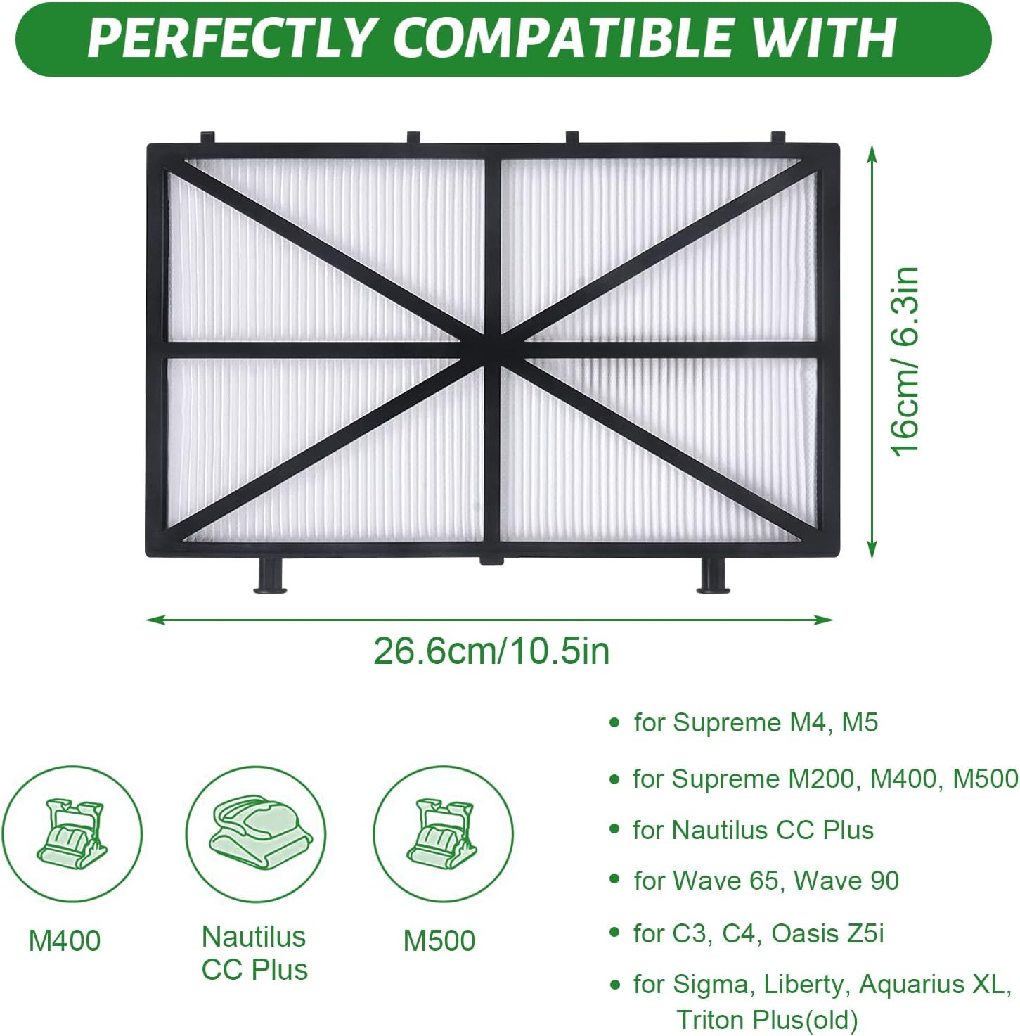 Robotic Pool Cleaner Ultra Fine Filter Compatible with Dolphin Nautilus CC Plus,