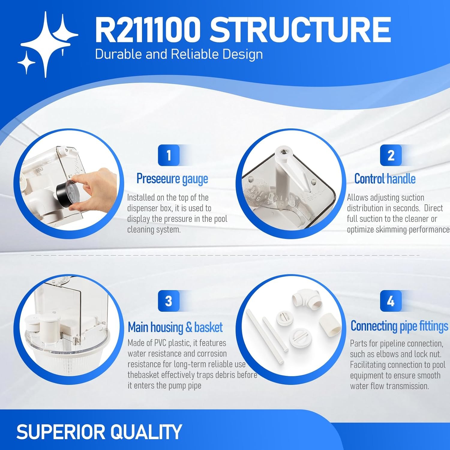 R211100 Vac-Mate Pool Cleaner Dispenser Box, Multi-Function Vacuum Skimmer