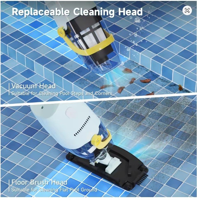 YM-S1-03 Cordless Handheld Pool Vacuum Cleaner Rechargeable IPX8 Waterproof