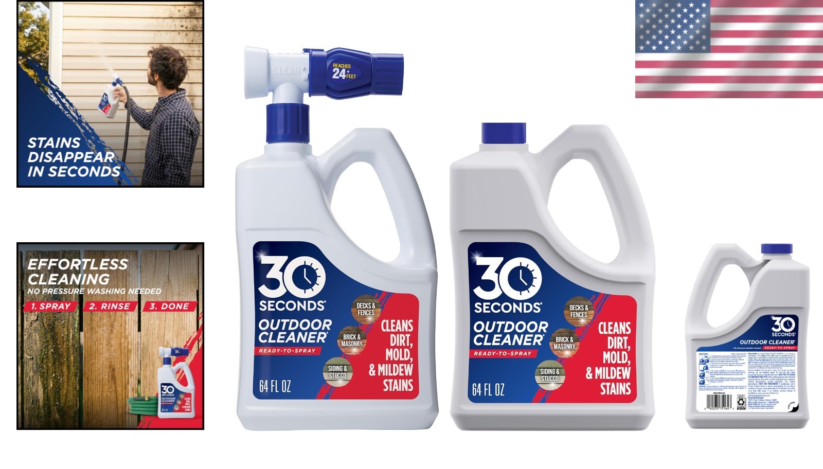 Easy to Use Outdoor Cleaner 2 Pack with Hose End Attachment for Quick Cleaning