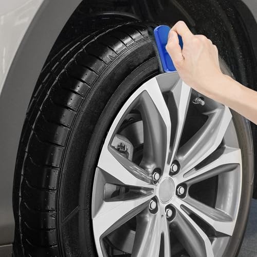 Car Tire Shine Applicator,Vegan Tire Shine Applicator with Curved Black & Blue