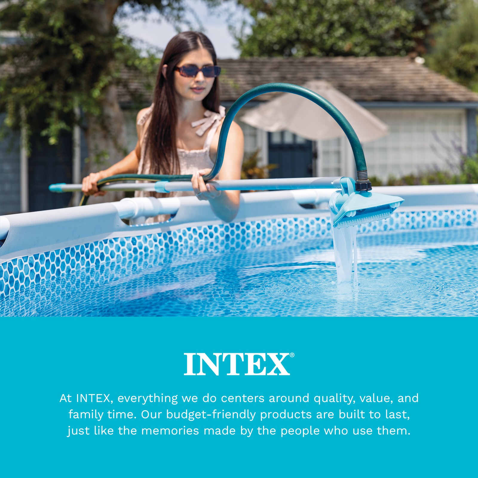 Intex 94&Prime; Telescoping Swimming Pool Cleaning Maintenance Pole Shaft (Open Box)