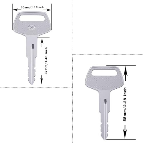 Heavy Equipment Ignition Key, 10 Pack 787 Komatsu Key, Replaces OEM Part WL-787