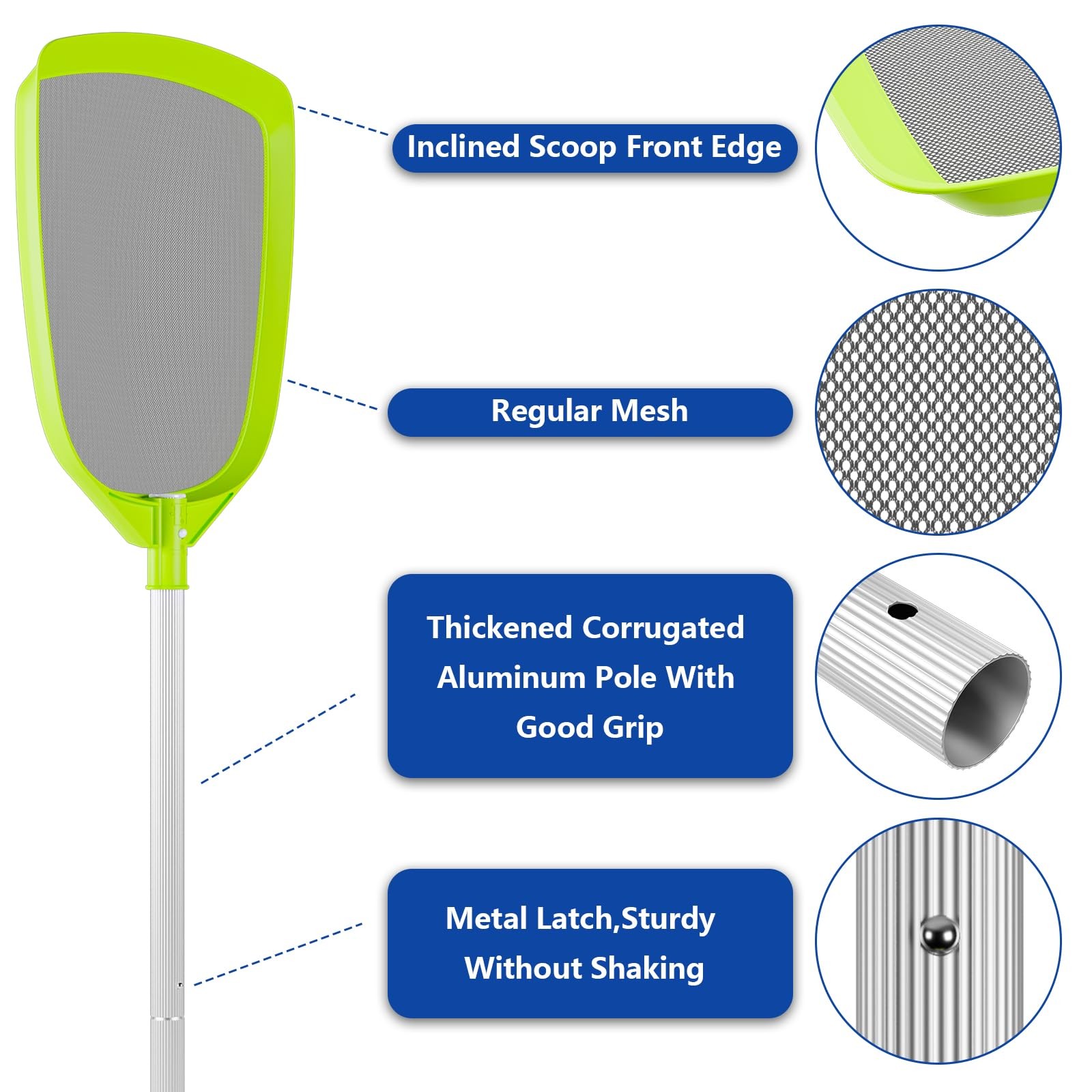 Pool Skimmer Net Total Length 72 inches Rake with Pole,Accessories for Cleani…