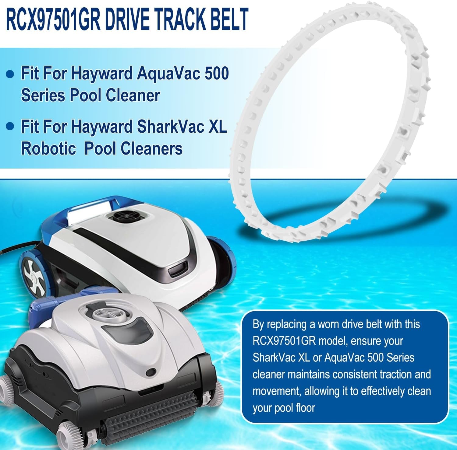 RCX97501GR Drive Track Belt For Hayward AquaVac 500 and SharkVac XL Pool Cleaner
