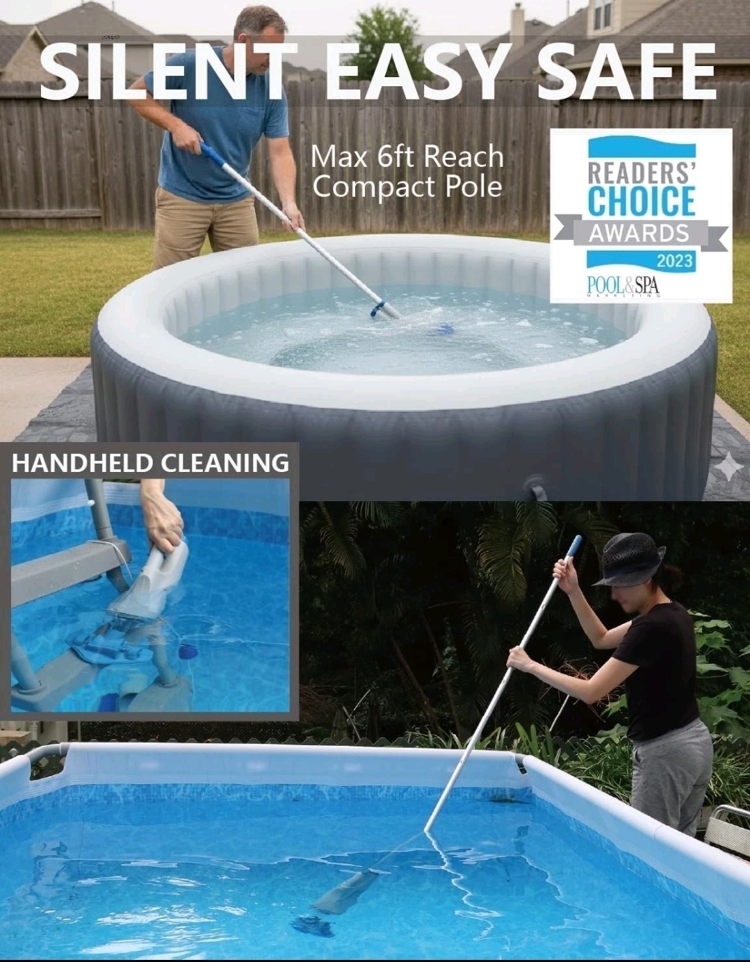 KOKIDO XTROVAC 110 Rechargeable Handheld SWIMMING Pool Vacuum Set Model EV05