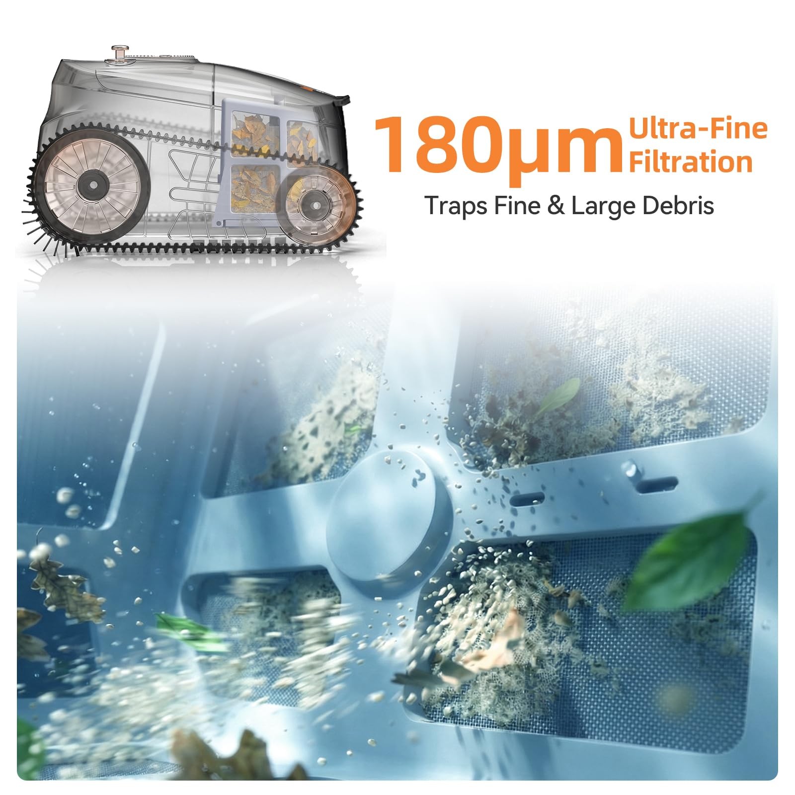 CoasTeering Ultra Nebula Cordless Robotic Pool Cleaner 5580 GPH 180-Min Runtime