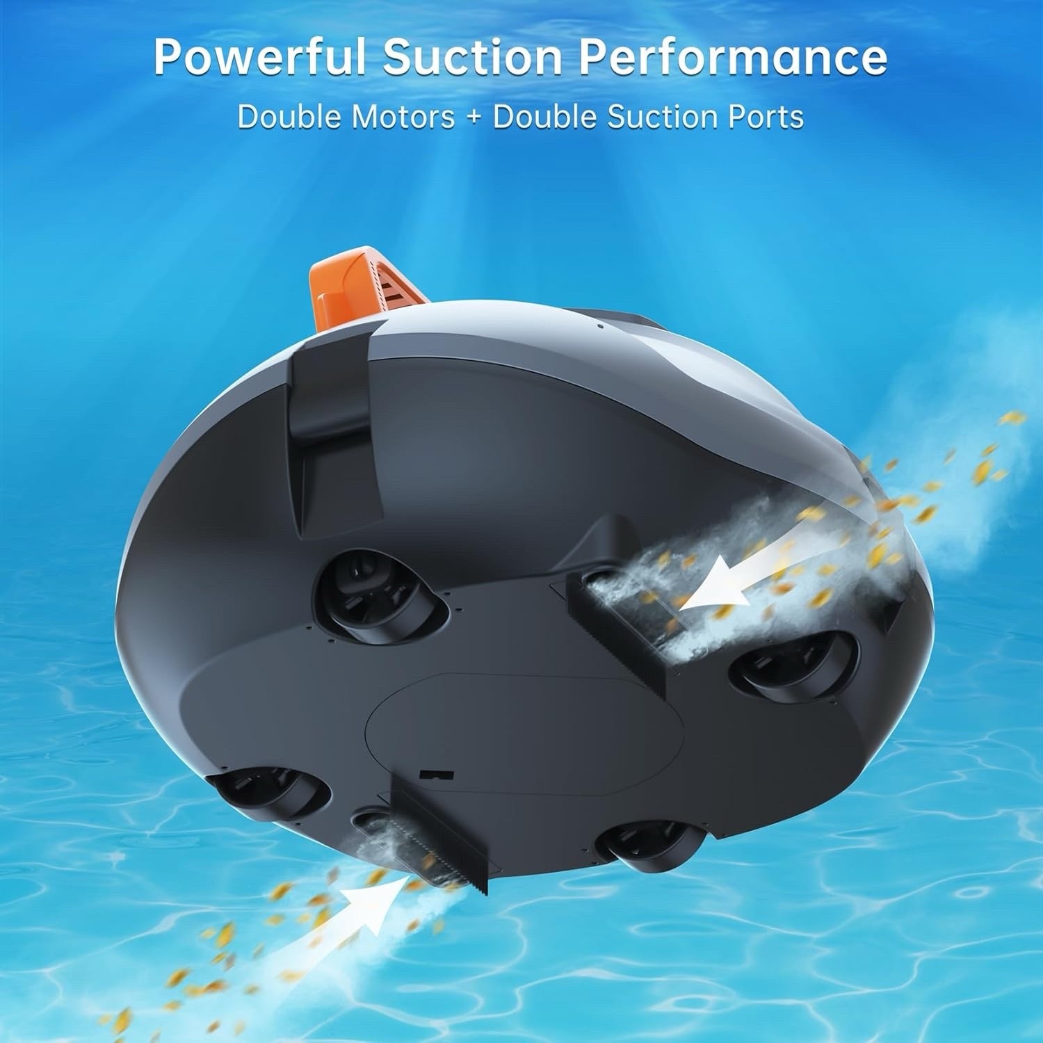 Robotic Pool Cleaner, Cordless Pool Vacuum Robot with 120Mins Runtime,