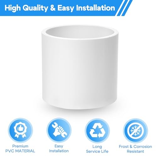 Cinsda 3 Inch SCH40 PVC Pipe Coupling Adapter, Heavy Duty UPVC 3 Inch-1 Pack