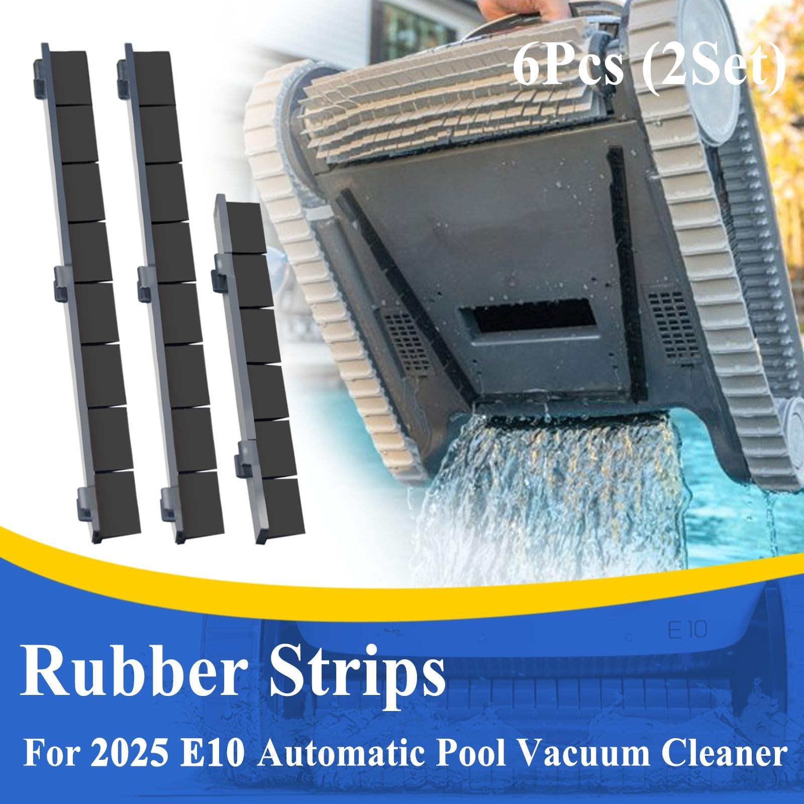 6Pcs Rubber Strips for 2025 E10 Automatic Pool Vacuum Cleaner Replacement Parts