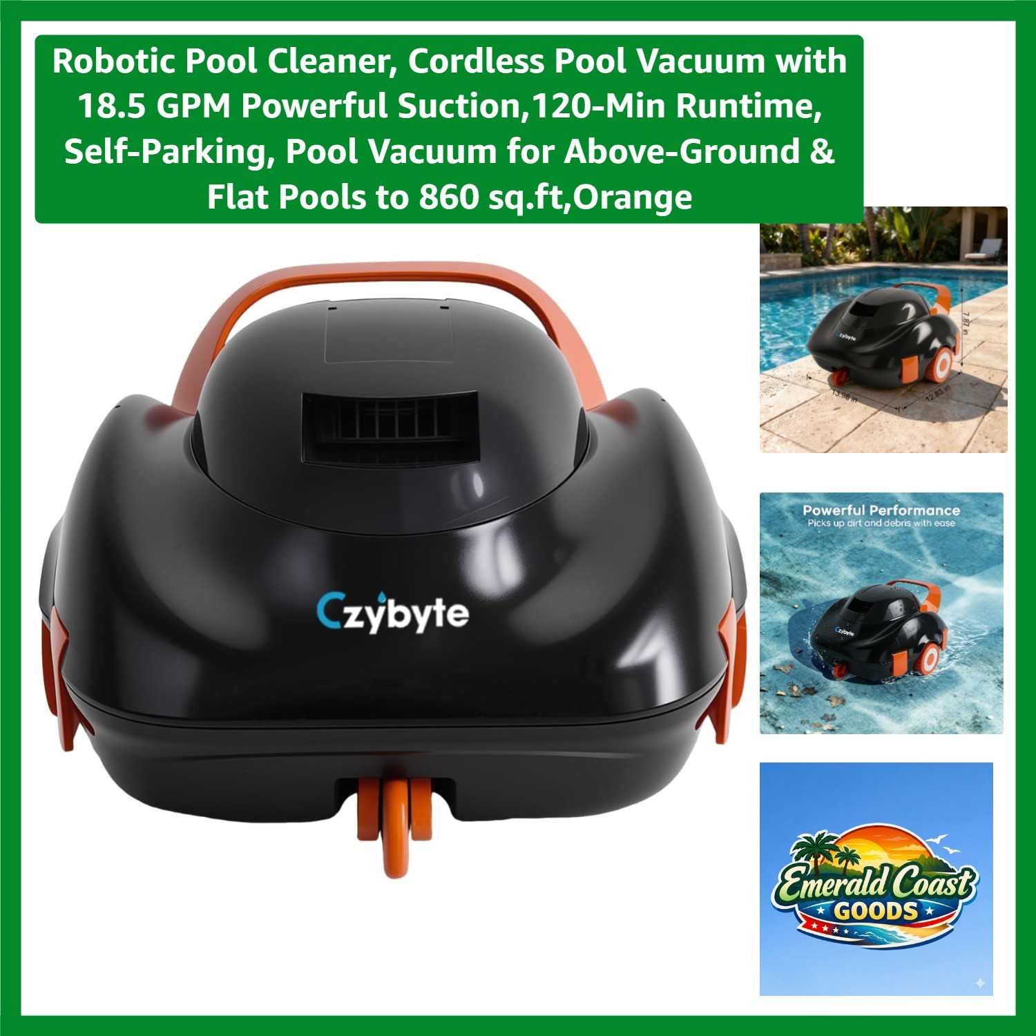 Battery-Powered Cordless Pool Cleaner with Touch Control & 120-Min Cleaning Time