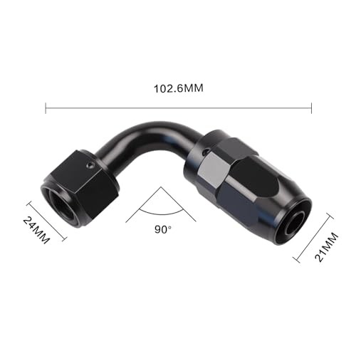90 Degree Aluminum Swivel Hose End Fitting for Braided CPE Fuel 8AN 90Degree