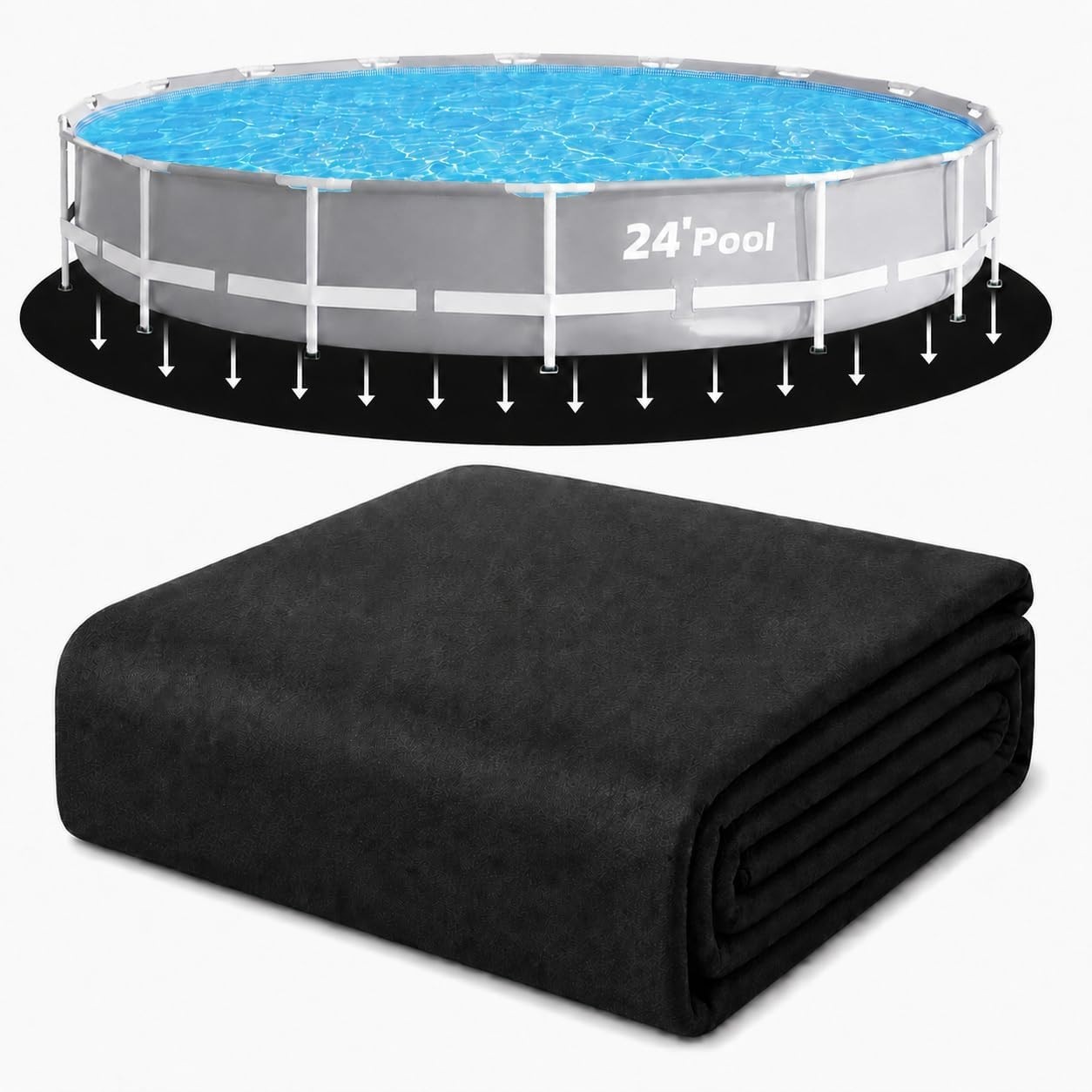 Geotextile Fabric Pool Pad 24ft Durable Under Liner Solution for Grass Free Area