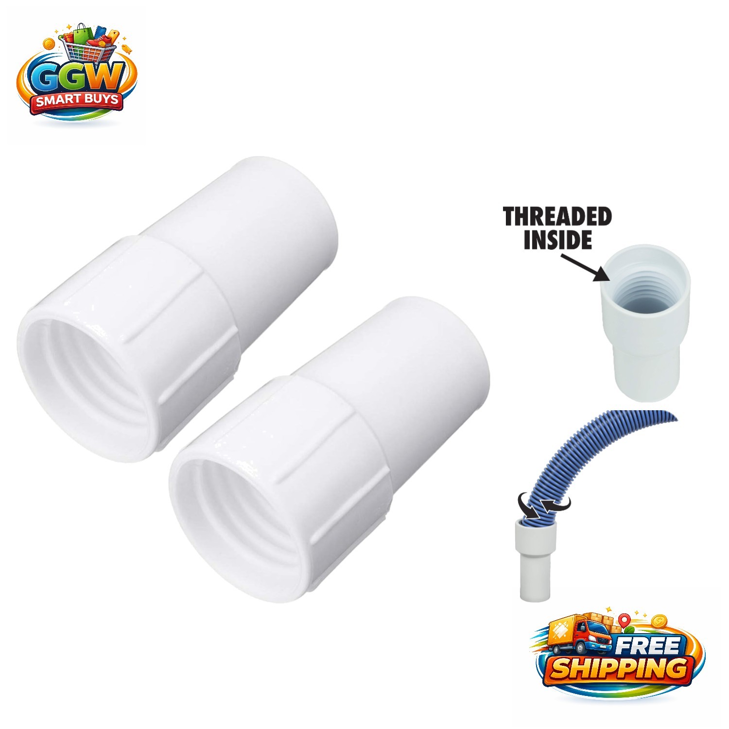 Durable 1.5 Inch Pool Vacuum Hose Cuff – Secure Connection (2 Pack)