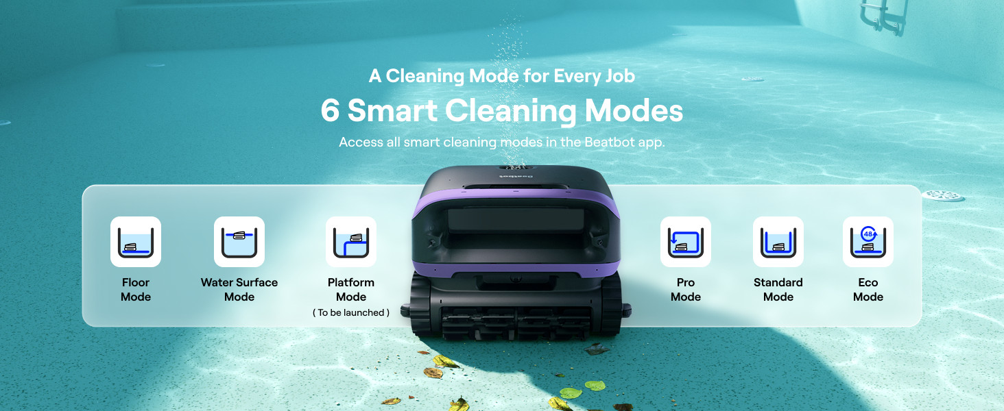 Beatbot Sora 70 Pool Vacuum Robot, 360° Top-to-Bottom Cleaning,Lilac